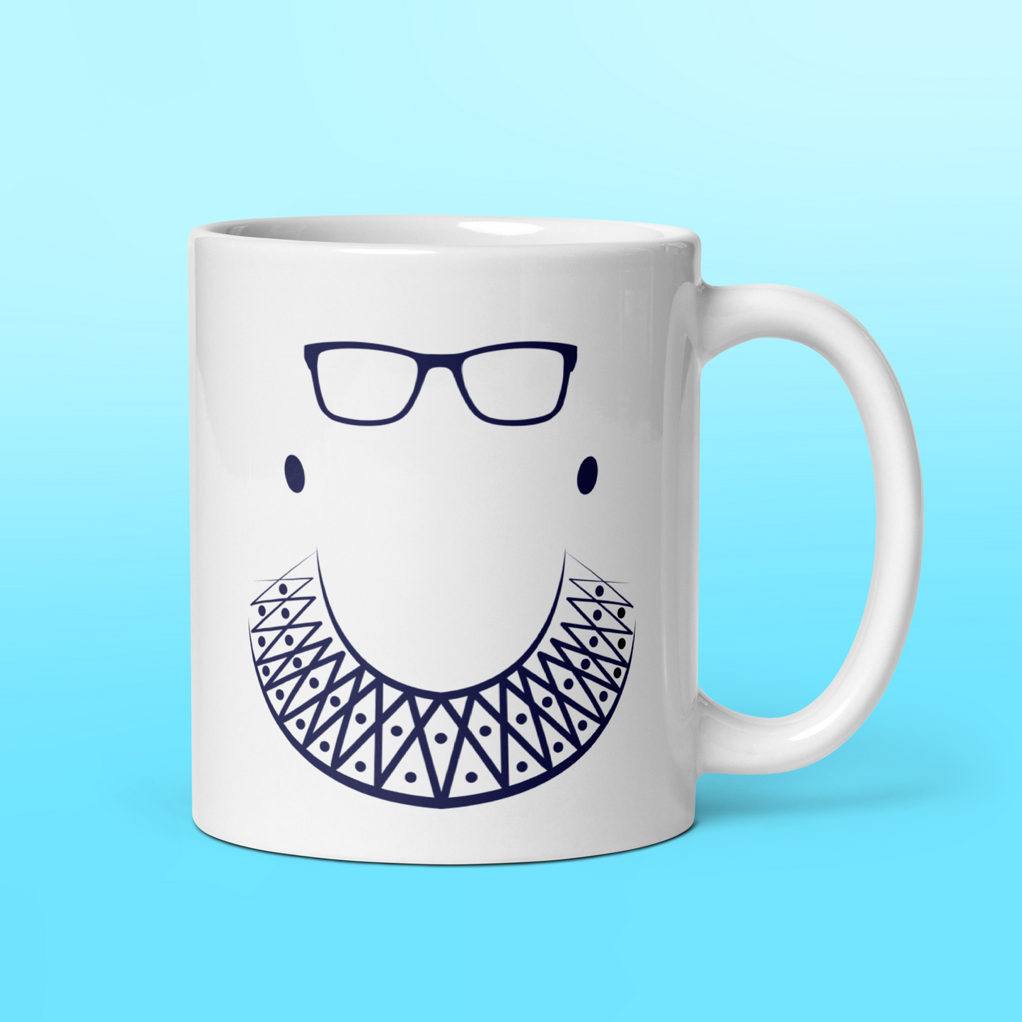 White glossy mug